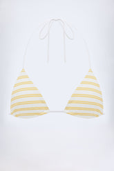 Triangle Bikini Top in Lemon Yellow Double Stripe